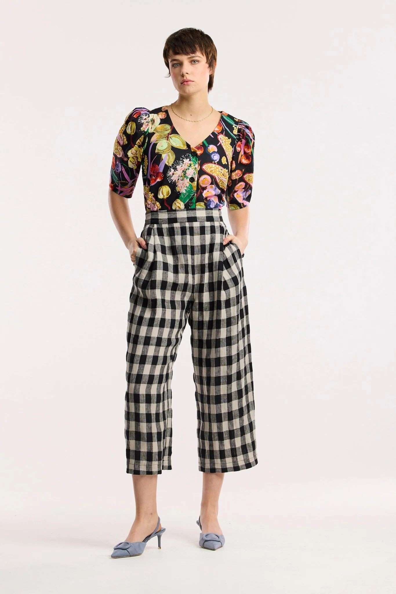 Laneway Check Barrel Leg Pant - Image 6
