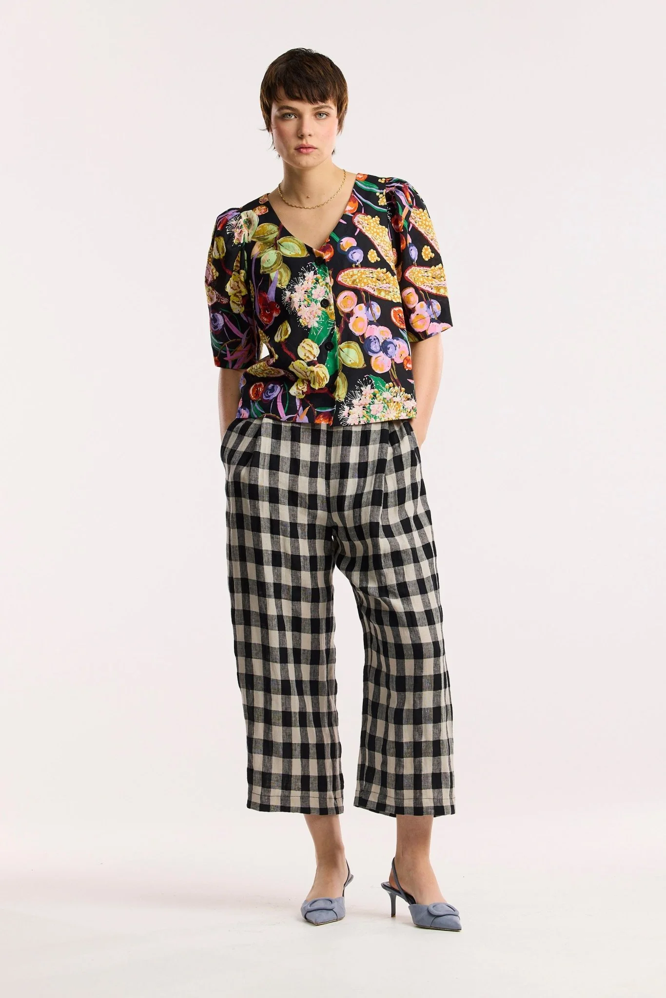 Laneway Check Barrel Leg Pant - Image 7